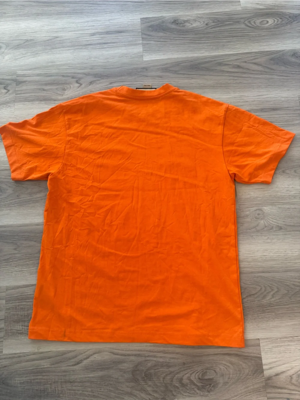 Gucci Orange Tee with Blue 'GUCCI TIGER' and Tiger Graphic